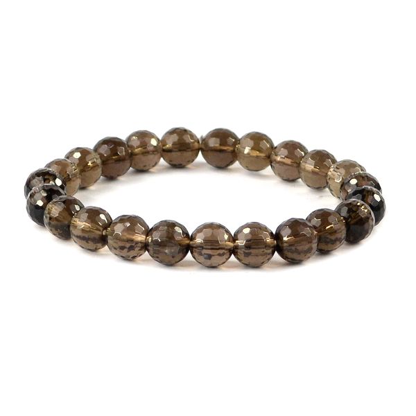 Natural Crystal Stone 8 mm Faceted Bead Bracelet for Unisex
