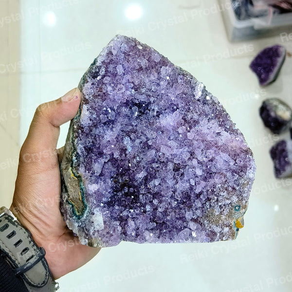 Natural Amethyst Geode Cluster Crystal Stone Raw Rough 1400-1500 Gram