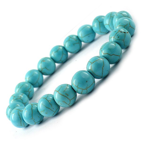 Natural Crystal Stones 8 mm Round Bead Bracelet