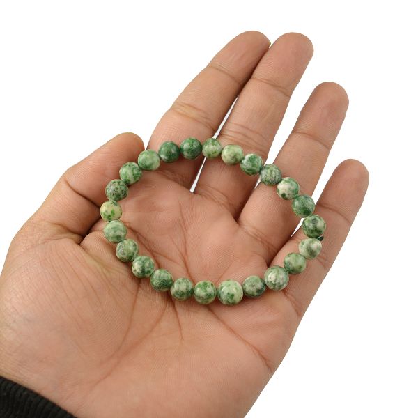 AAA Tree Agate 8 mm Round Bead Bracelet