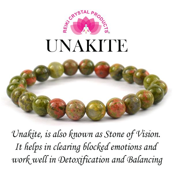 Natural Unakite Crystal Bracelet for Positivity and Harmony