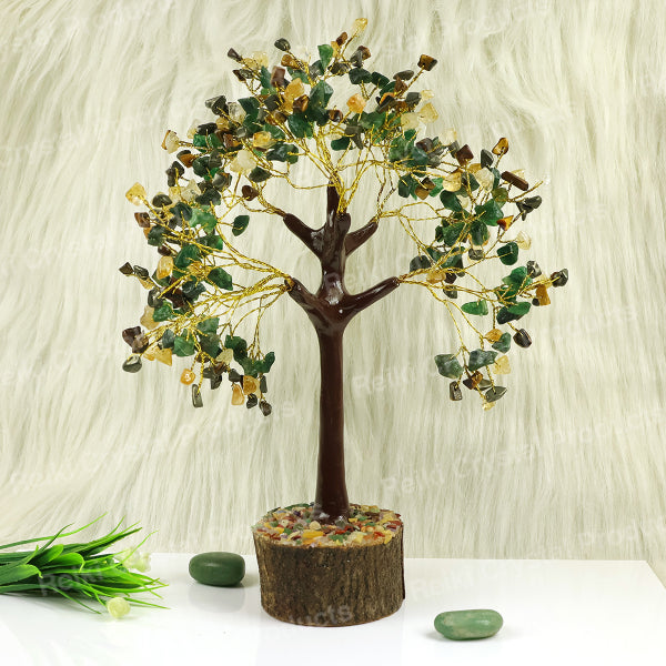 Money Wealth Crystal Tree 300 Chip Beads Decorative Showpiece | Crystal Tree for Home, Office Desk & Positive Energy Decor