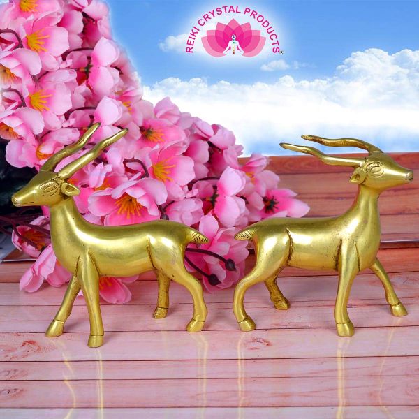 Standing Brass Deer Statue Showpiece for Vastu Grace and Harmony