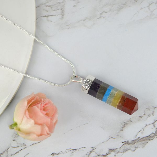 Natural AAA Pencil Shape Pendant - Locket With Metal Chain