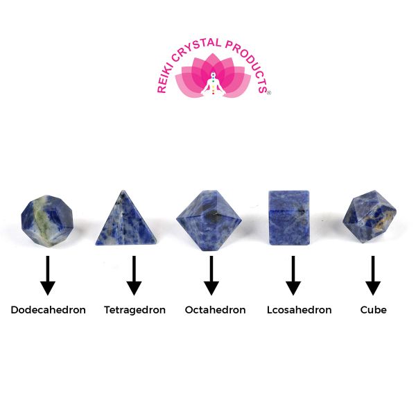 sodalite crystal geometry set 5 pc