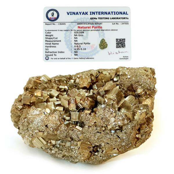 Certified Natural Pyrite Peru Raw Rough for Wealth, Attracts Business Luck