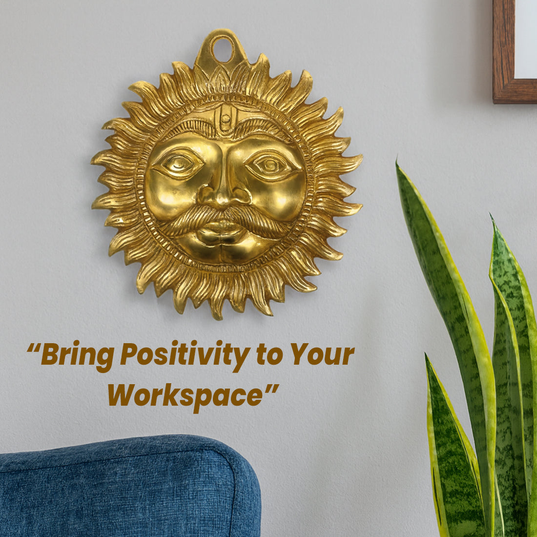 Feng Shui and Vastu Brass Sun Wall Accent for Positive Energy