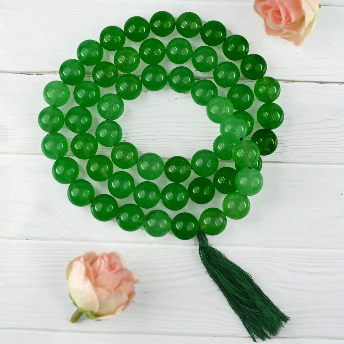 Natural Crystal Stone 12 mm Round Beads Mala for Unisex
