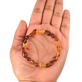 Hessonite Tumble Crystal Bracelet | Natural Healing Gemstone Bracelet for Confidence & Success