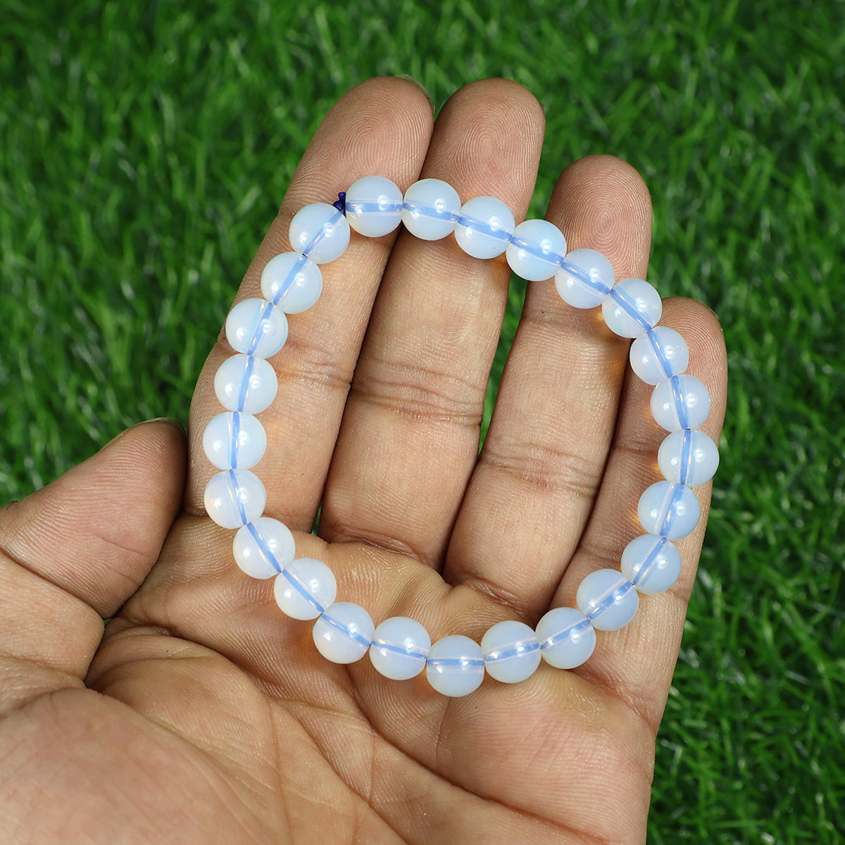 Opalite Round Bead Bracelet 8 mm – Healing Crystal for Peace & Positive Energy