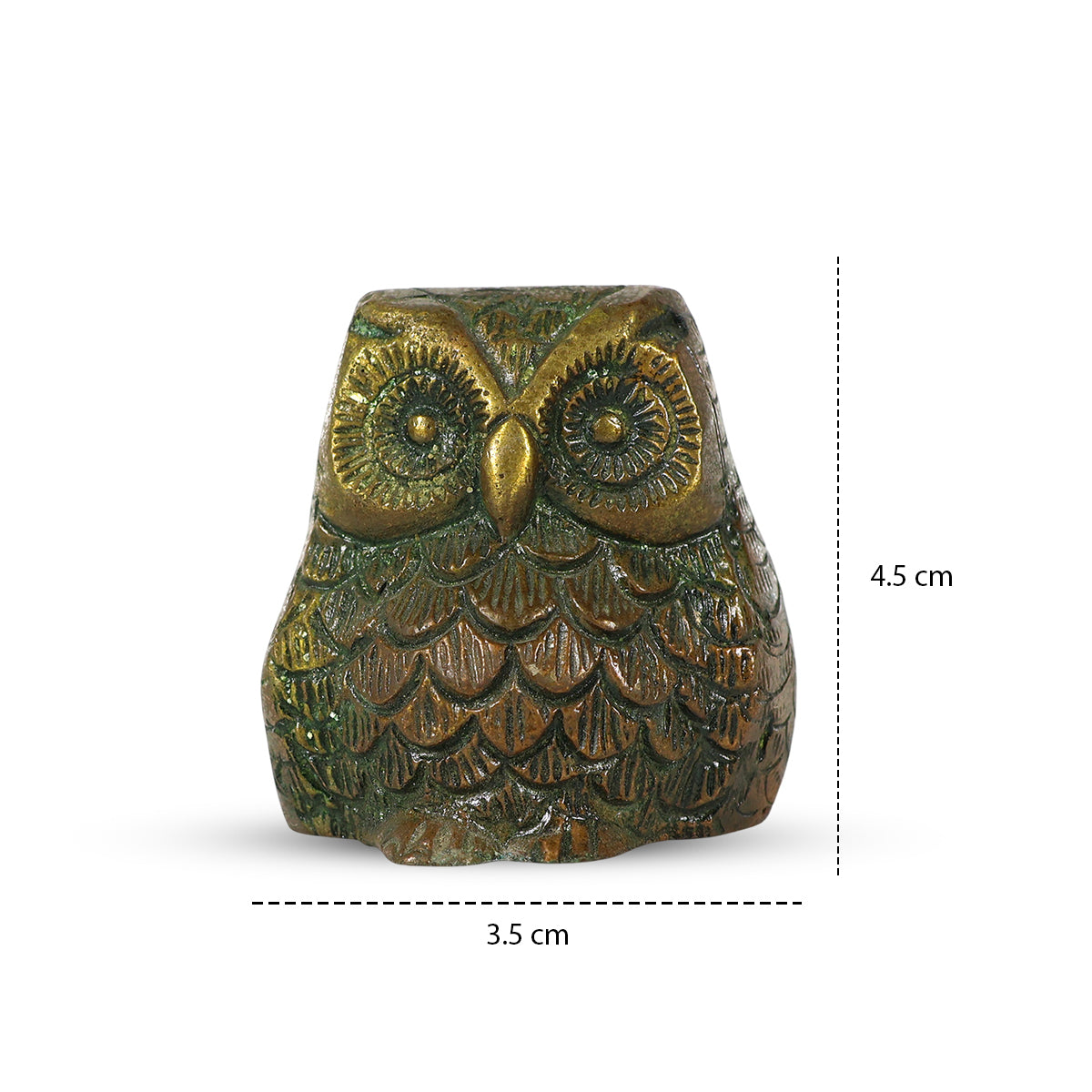 Brass Owl for Vastu Remedy | 150 Gram Solid Brass Owl Statue for Wisdom, Protection & Positive Energy | Decorative Brass Owl Idol for Home, Office & Study Table