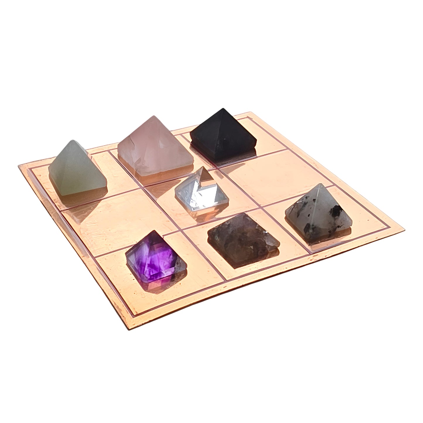 Personalized Numerology Pyramid Grid | Natural Crystal Pyramid Grid Customized by Date of Birth