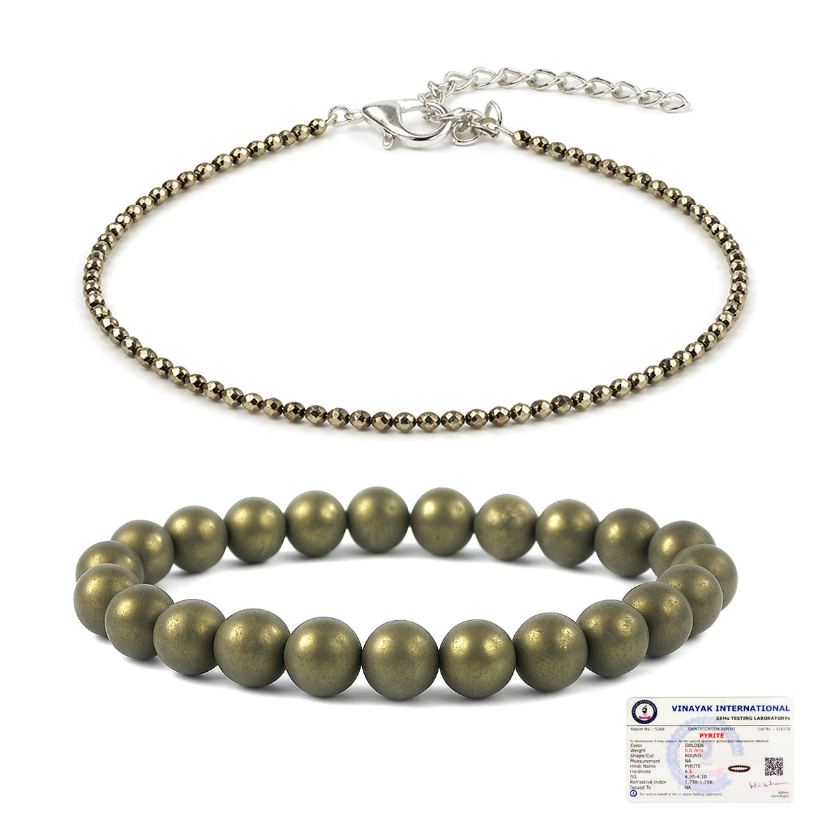 pyrite anklet with pyrite bracelet combo