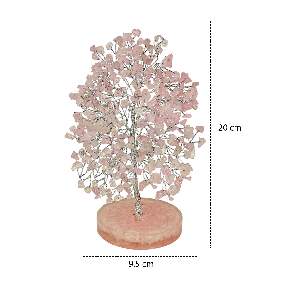 Natural Rose Quartz Crystal Tree with Natural Rose Quartz Chip Stone Base | Reiki Charged Love, Harmony & Positive Energy | Home & Office Décor | Vastu & Feng Shui