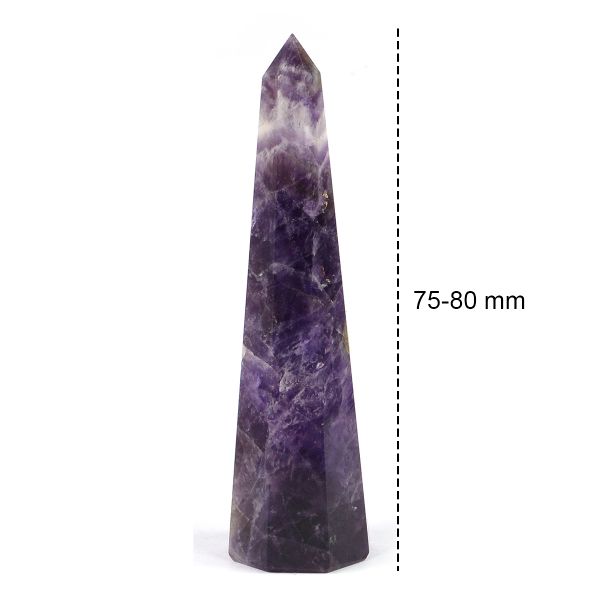 Amethyst Crystal Pencil / Obelisk 25–30 mm | Natural Amethyst Healing Crystal Tower Point for Reiki, Meditation, Chakra Balancing, Vastu & Crystal Collection