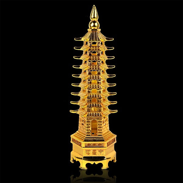 Vastu Feng Shui Education Tower Metal Showpiece | Decorative Learning & Knowledge Tower for Students & Study Rooms
