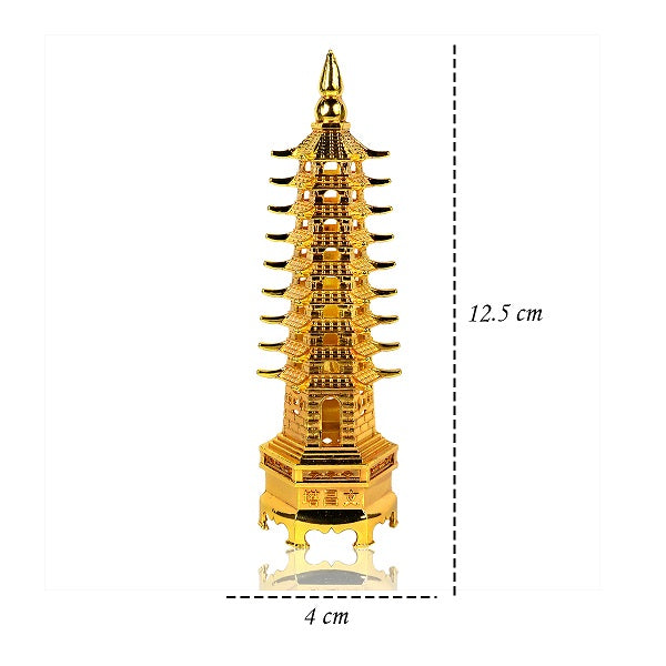 Vastu Feng Shui Education Tower Metal Showpiece | Decorative Learning & Knowledge Tower for Students & Study Rooms