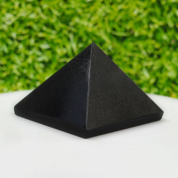 Reiki energized Black Agate pyramid for home placement
