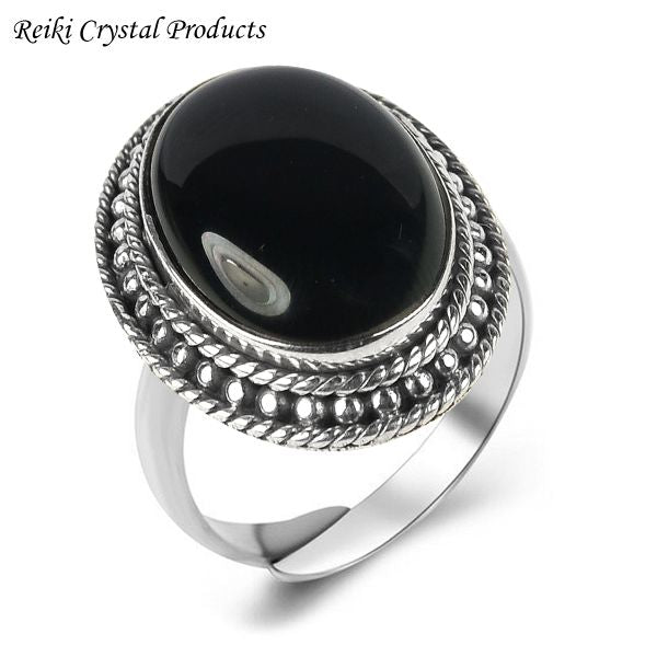 Natural Adjustable Gemstone Silver Ring for Unisex