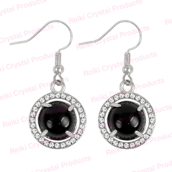 Natural Crystal Stone Round Shape Earrings for Girls Women