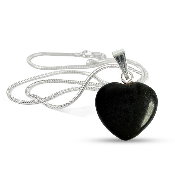 Natural Crystal Stone Heart Shape Pendant Size 15-20 mm with Metal Chain