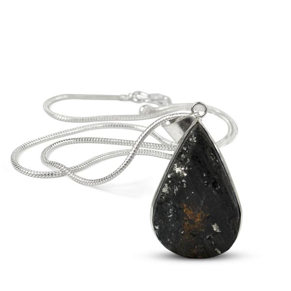 AAA Natural Crystal Stone Drop Shape Pendant - Locket with Metal Chain