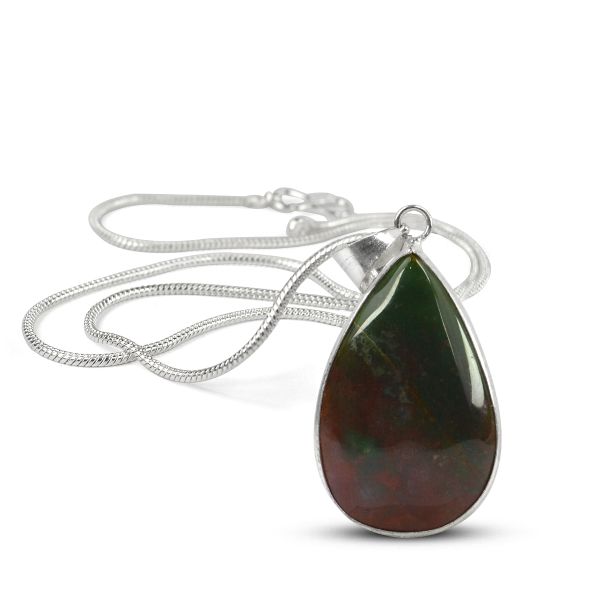 AAA Natural Crystal Stone Drop Shape Pendant - Locket with Metal Chain