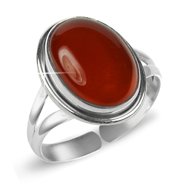 Natural Crystal Gemstone Adjustable Silver Ring for Unisex