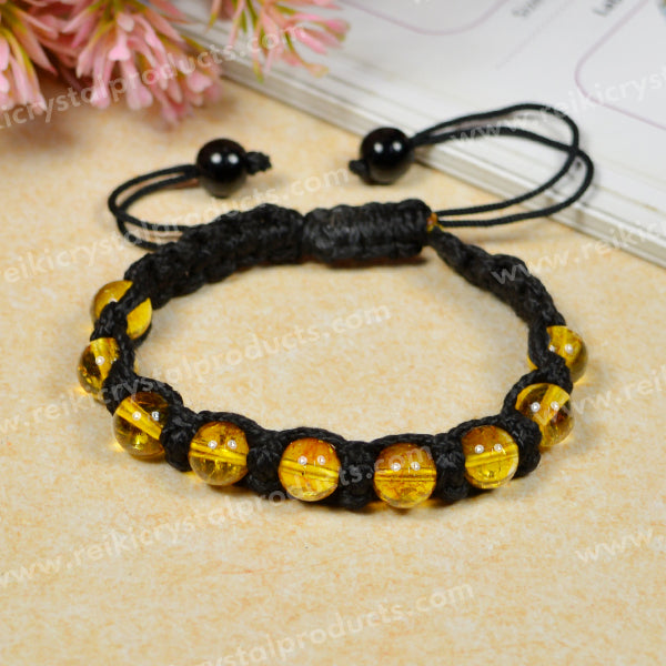 Natural Crystal Stone 8 mm Round Bead Thread Bracelet