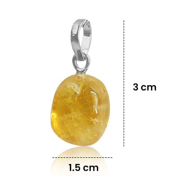 Polished Citrine tumble pendant close-up