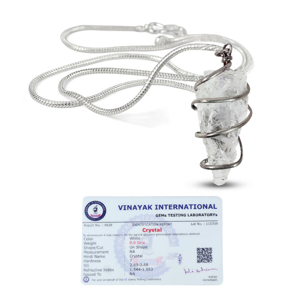 Certified AAA Quality Natural Wire Wrapped Pendant - Locket with Metal Chain