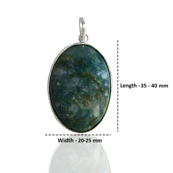 Reiki Charged Moss Agate Pendant for Growth and Harmony