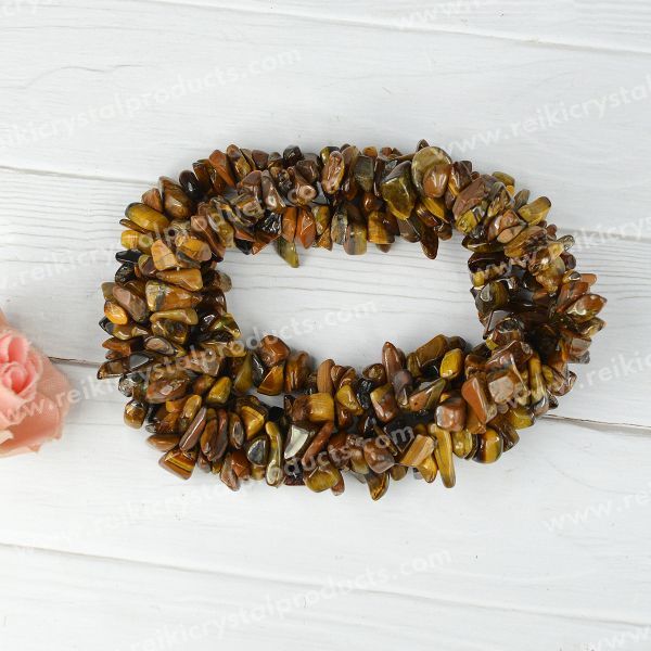 Certified Tiger Eye Crystal Chip Mala / Necklace