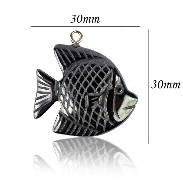 Hematite Fish Pendant for Wealth and Positive Energy