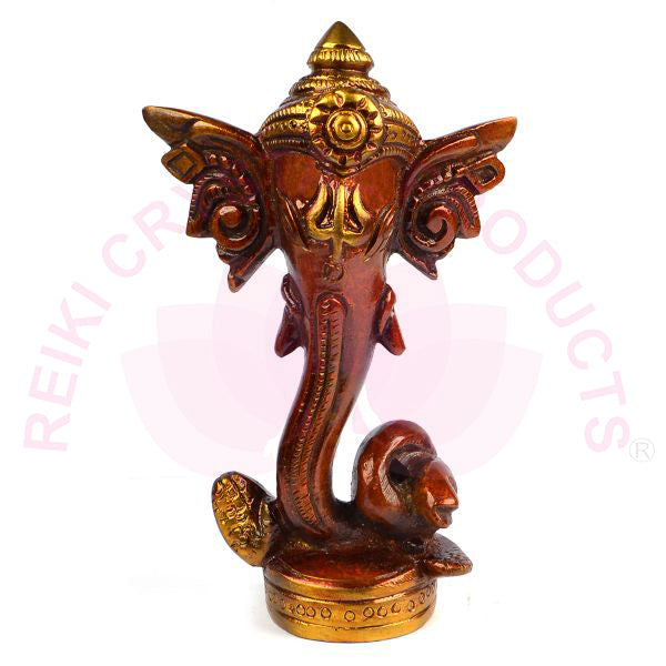 Ganesha Brass with Stone Idol for Diwali Pujan & Home Decor | Premium Brass Lord Ganesh Murti with Decorative Stone Work | Vastu & Feng Shui Statue for Home Temple, Office & Gifting | 400–430 Gram