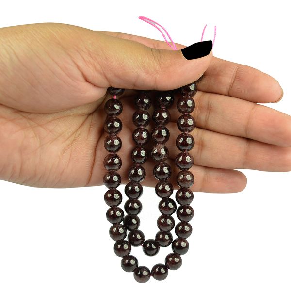 Garnet crystal loose beads for bracelet and mala making