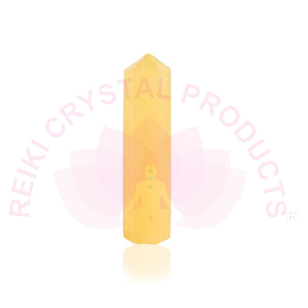 Reiki Charged Golden Quartz Crystal Pencil for Positive Energy