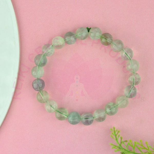 Green Fluorite crystal bracelet 8mm beads for mental clarity