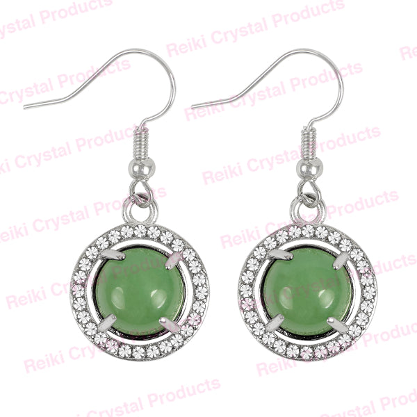 Natural Crystal Stone Round Shape Earrings for Girls Women