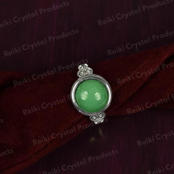 AAA Green Jade Adjustable Gemstone Ring
