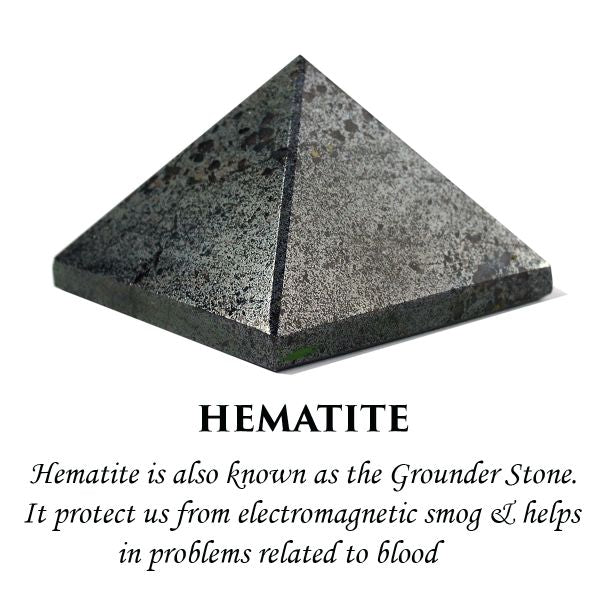 Polished Hematite Crystal Pyramid for Grounding and Protection