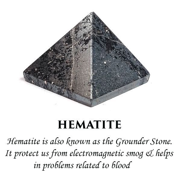 Reiki energized Hematite pyramid for protection and stability