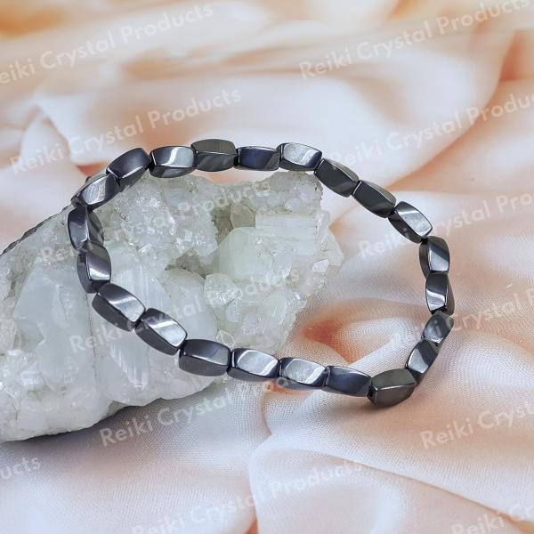 Natural Stone Stretchable Hematite Bracelet
