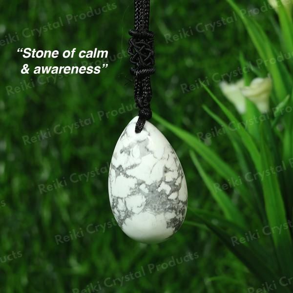 Natural Crytal Stone Drop Shape Pendant with Thrad for Unisex