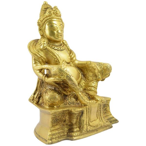 Brass Lord Kuber Statue of Wealth Idol size 12.7 cm