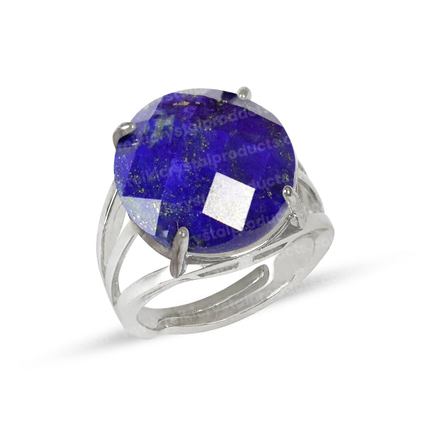 Natural Crystal Gemstone Adjustable Ring Round Cutting Shape Ring