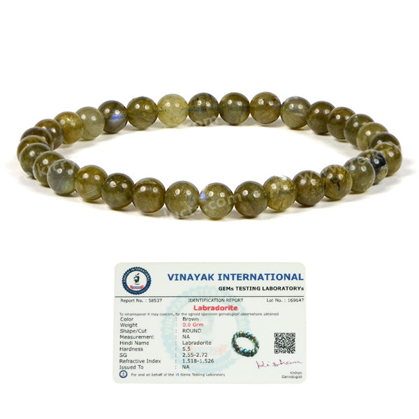 labradorite 6mm round bead bracelet