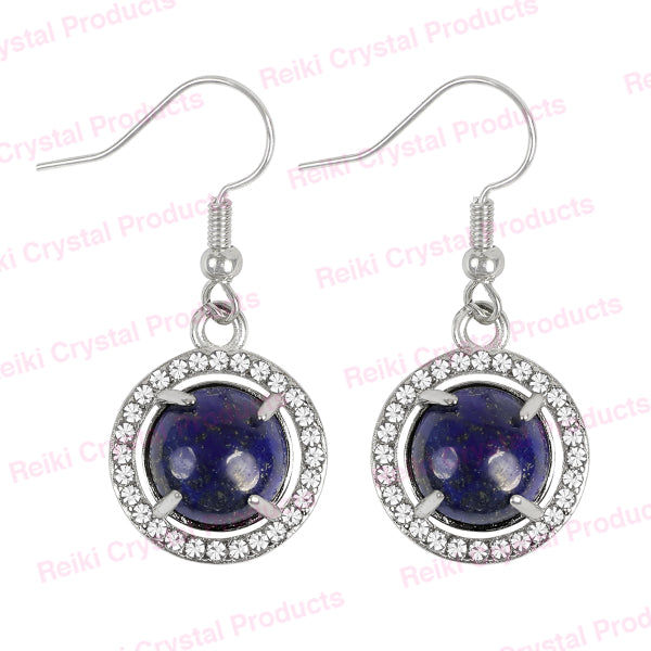 Natural Crystal Stone Round Shape Earrings for Girls Women