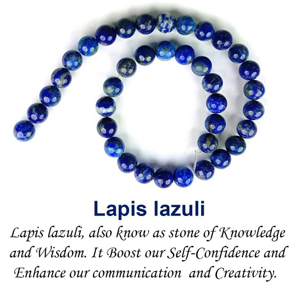 Lapis Lazuli 10 mm Round Loose Beads 35-40 pcs for Making Bracelet Mala Necklaces