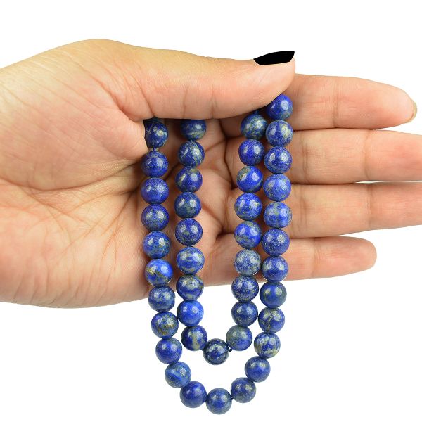 Lapis Lazuli 8 mm Round Loose Beads 45-50 pcs for Making Bracelet Mala Necklaces
